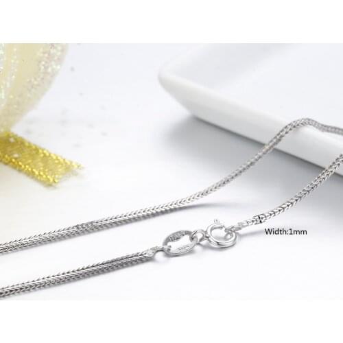 925 Sterling Silver Fox Tails Chopin Chain Necklace Women Girls 45cm 18" Italy Jewelry kolye collares collane collier ketting