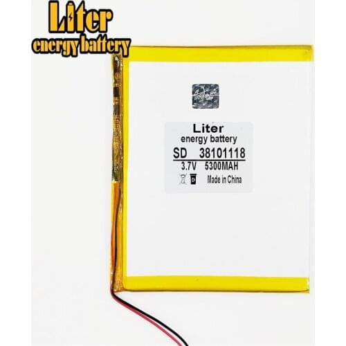 Polymer 5300mah 3.7V 38101118 smart home Li-ion battery for 8inch 9inch 10inch