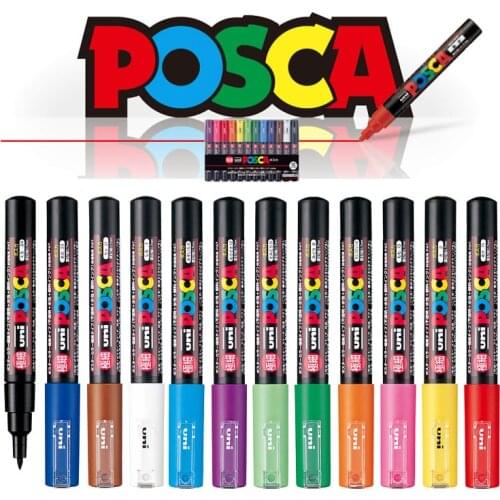 1PCS UNI POSCA PC-1M 21-color Advertising Pen Graffiti Highlight Pen Propylene Round Head Mark 0.7 Water-based Hand-painted