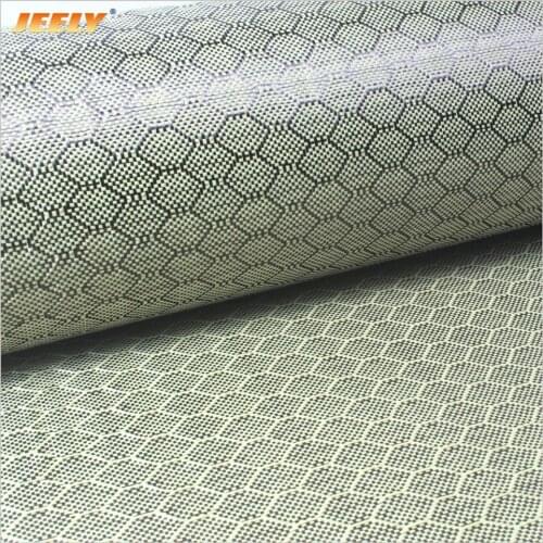 Hexagonal 3K Carbon Fiber with 1500D Aramid 200gsm Honeycomb Woven Fabric 1m Width * 50m