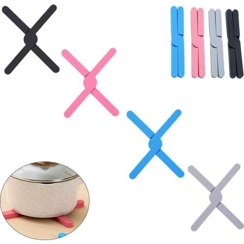 Silicone Kitchen Foldable Pot Trivet Non-Slip Anti-Scalding Pot Pad Kitchen Special Tools