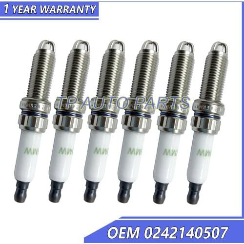 6 Pieces Spark Plug OEM ZGRBSTE2 0242140507 Compatible With BMW