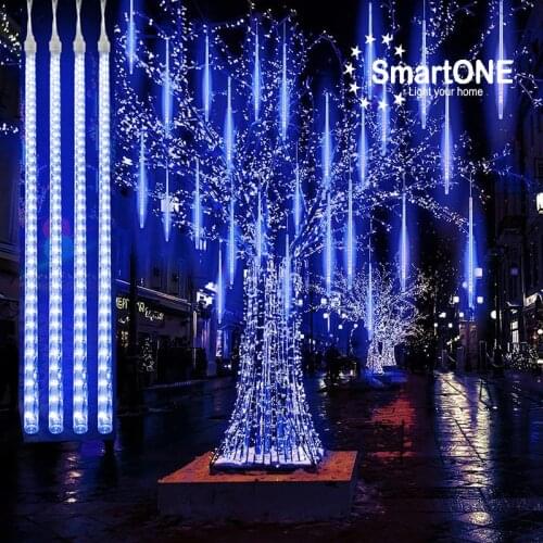 30/50cm LED Meteor Shower Garland Christmas Decoration Lights for Holiday Strip Light Outdoor Waterproof Garden Eave Tree Lights