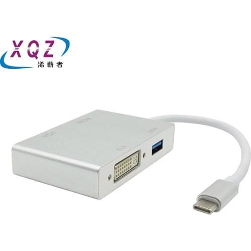 Type-c 4 in 1 adapter Type-c to HDMI+VGA+DVI+USB3.0 3.1 hub dock multi-Function USB C Hub for Macbook Dell