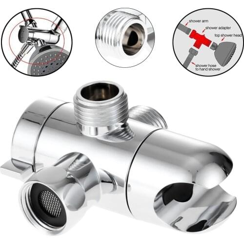 ABS Universal Three-Way Shower Head Diverter Valve Adjustable Shower Arm Mounted for Handheld Shower Head