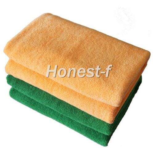 Generic Microfiber Compact Absorbent Fast Drying Lightweight Travel Sports Gym Towel 60cm x 120cm(Green, Orange, Pack of 2)