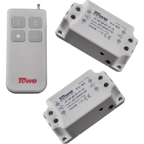 TOWE AP-WSK1/D-2 wireless 220V 10A two ways power segment switch 220V through the wall autocephaly remote control switch