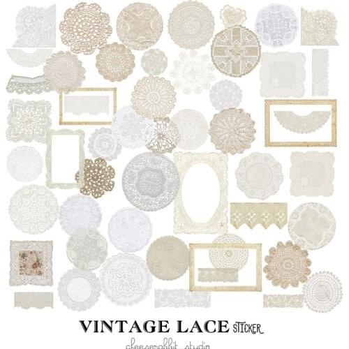 Vintage lace paper Stickers Scrapbooking/ Card Making / Diary Works DIY / Handbook Stickers C147
