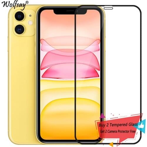 2PCS Full Cover Tempered Glass For iphone 11 Screen Protector Whole Glue 9H Safety Glass For iphone 11 Glass For Apple iphone 11