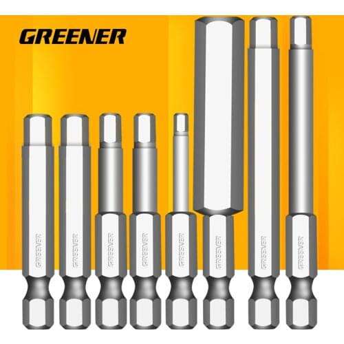 Greener Magnetic Bit1/4" Hex Shank Magnetic Head Screw Driver Hex HeadScrewdriver Drill Bit Tools 50mm 75mm 100mm 150mm