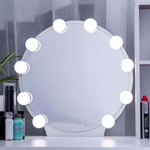 Mirror Light LED 12V Makeup Mirror Light Bulb Hollywood Vanity Light Stepless Dimmable Wall Lamp 10Bulbs Kit for Dressing Table