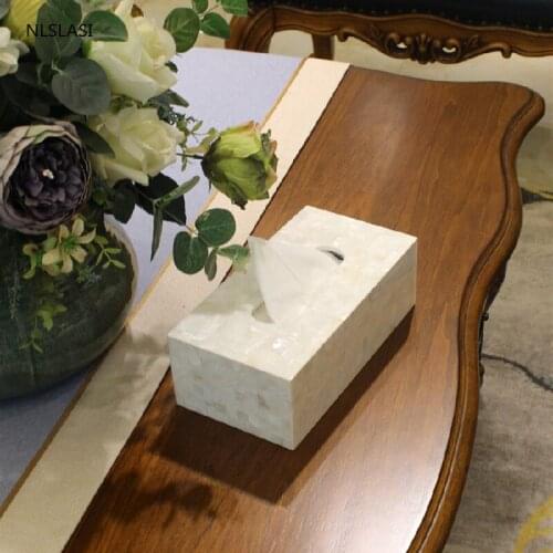 1PC European Shell Series Resin Tissue Box Home Decor Storage Hotel Paper Towel Storage Box Living Room Coffee Table Napkin Tray
