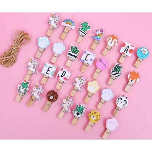 10Pcs Postcard Clips Clothespin Wedding Party Decoration Memo Accessories Photo Paper Peg Wooden Craft DIY Clip Office Supplies