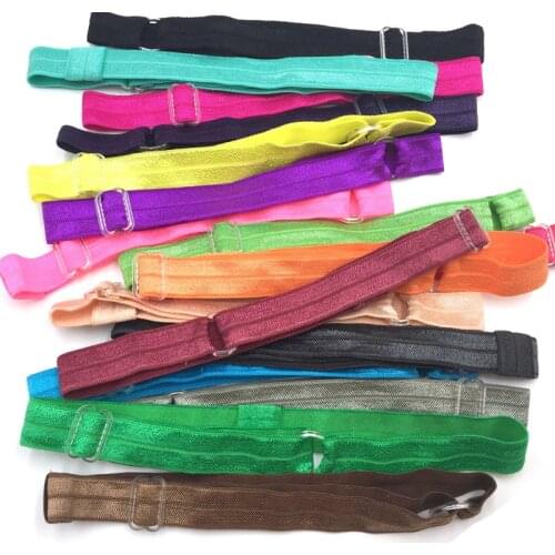 100pcs/lot 5/8" Solid FOE Shimmery Elastic Adjustable Headband Fashion Headbands Hairband Hair Accessories