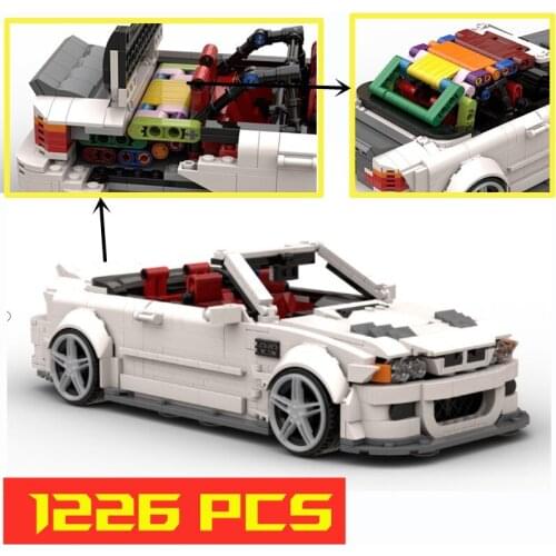 1226PCS E46 M3 Cabriole Supercar Racers Vehicles Sports Car Fit MOC-49496 Model Building Blocks Buildmoc Bricks Toys Kids Gifts