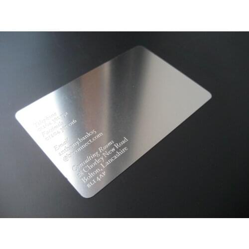 304 Stainless Steel Natural Color Mirror Finish Blank Metal Business Card