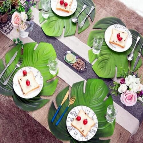 45*38CM Large Size Monstera Shaped Table Mat Tropical Leaf Placemat Coaster EVA Eco-friendly Placemats Cup Mats for Party