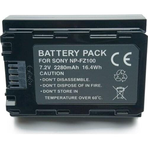 2280mAh NP-FZ100 NP FZ100 NPFZ100 Camera Rechargeable Battery for Sony Alpha 9 A9 9R A9R 9S A9S A7RIII A7R3 7RM3 A7m3 BC-QZ1