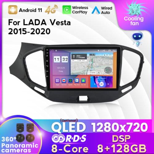 MEKEDE 2 DIN 6+128G Android 11 Car Radio Multimedia Player For LADA Vesta Cross Sport 2015-2020 GPS Navigation Carplay Auto BT