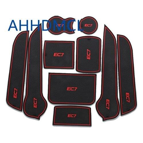 Car Anti-Dirty Pad Door Groove Gate Slot Cup Armrest Storage Pad Anti-Slip Mat For Geely Emgrand EC7 2012 2013