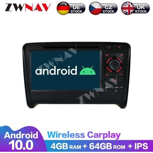 Car Multimedia Player Touch Screen Android 10 4+64G 8 Core Carplay DSP For Audi TT 2006-2011 GPS Navigation DVD Player