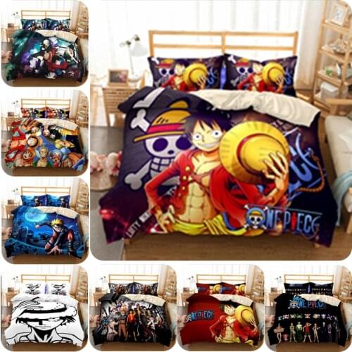 ONE PIECE Monkey D. Luffy Bedding Set Luffy Printed Home Quilt Cover and Pillowcase Children Adult Cartoon Single Bed Double Bed