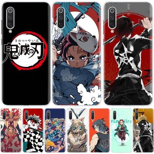 Anime Demon Slayer Kimetsu no Yaiba Phone Case for Xiaomi Note 10 Mi 11 9 8 CC9 5X 6X A1 A2 A3 9T 10T Lite Pro Poco F1 X3 NFC F3
