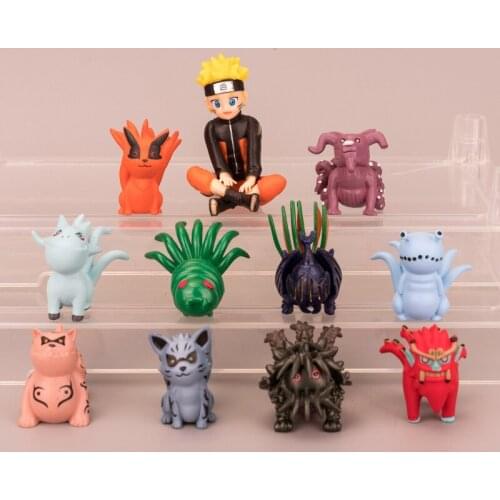 2021Naruto11pcs/lot Uzumaki Tailed Beasts Shukaku Gyuki Kurama Isobu Son Kokuo Saiken Chomei Shinju action figure toys Kurama