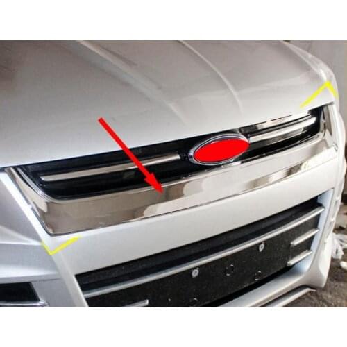 For Ford Escape Kuga 2013 2014 2015 ABS Chrome Front Grille Around Trim 1 pcs