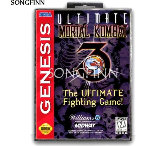 16 bit MD Memory Card With Box for Sega Mega Drive for Genesis Megadrive - Ultimate Mortal Kombat 3