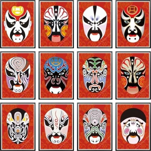 Beijing opera face decoration painting restaurant,living room wall art painting bedroom decoration painting wall stickers poster