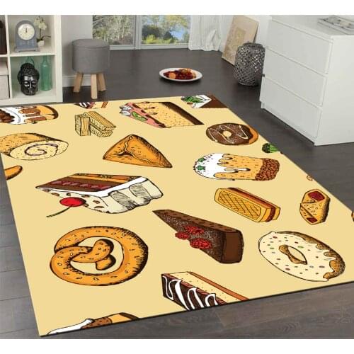 Coffee Pattern Kitchen Carpet, Fan carpet anti-slip floor carpet, teenagers carpet area rugs