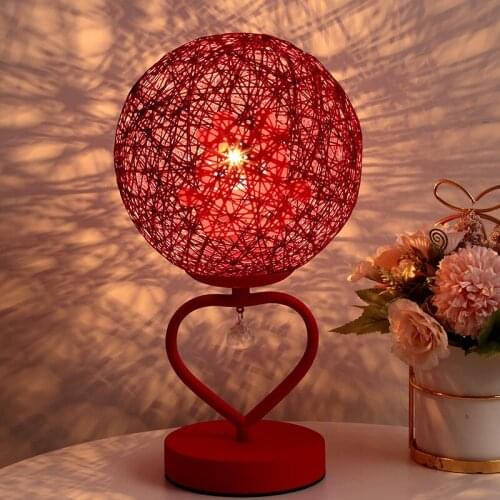Lamp wedding room wedding bedroom bedside long bright light Gift Red bridal dowry lamp a pair of wedding table lamps