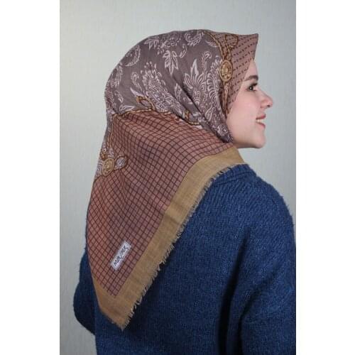 NUR SILK PATTERNED LINEN FLAMLI SCARF-DESEN-25-RENK-06