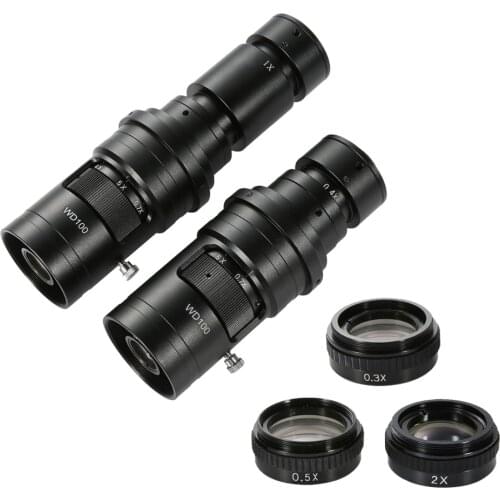 200X 500X 1000X Adjustable Magnification 0.7-5X Continuous Zoom C Mount Lens For HDMI VGA USB Industrial Video Microscope Camera