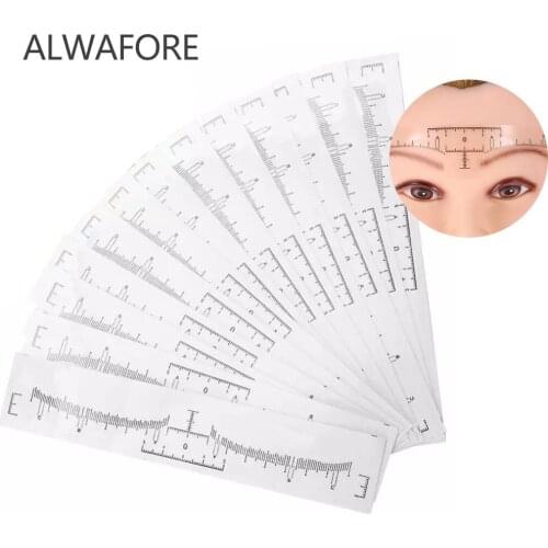 100pcs Disposable Eyebrow large Ruler Microblading Accessories Tool Measurement Stencil Makeup Drawing Template