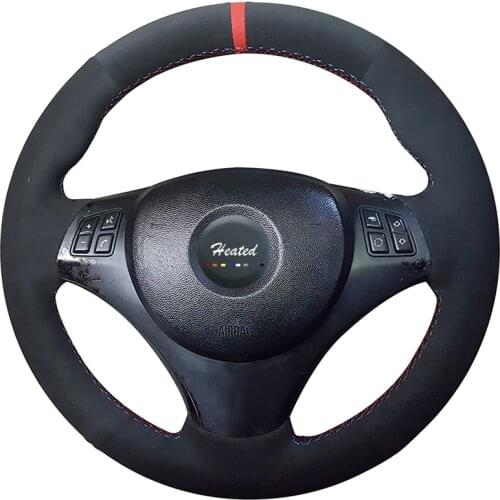 Suede leather Steering Wheel Cover for BMW E90 320i 325i 330i 335i E87 120i braid on the steering wheel capa para volante
