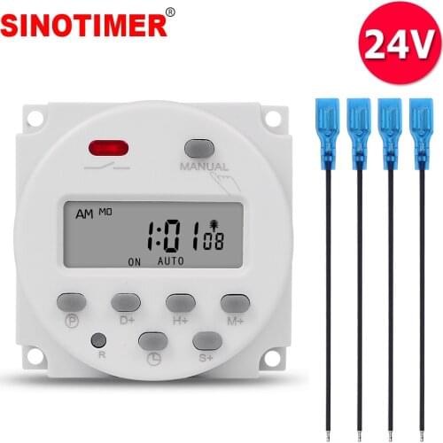 1 Second Interval 24V Digital LCD Timer Switch 7 Days Weekly Programmable Time Relay Programmer CN101S
