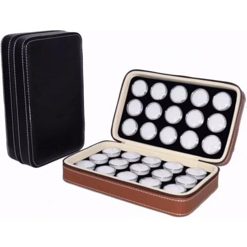 Transparent loose beads box round loose diamonds jewel box dzi bead nail art small round box 30 zipper bag