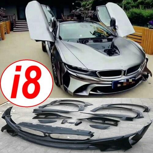 FRP Auto Car Bodykit I8 Front Bumper + Wheel Fender bodykit for BMW I8 Body Kits 2014 2015 2016 2017 2018 2019