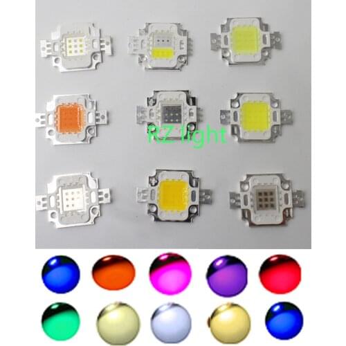 High Power LED Chip 10W LED 10 W Natural Cool Warm White Red Blue Green UV IR Full Spectrum Grow Light Integrated Bulbs