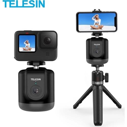 TELESIN 360° Rotation Selfie Shooting Gimbal Smart Auto Face Object Tracking For GoPro OSMO Action Smartphone Camera Vlog Live