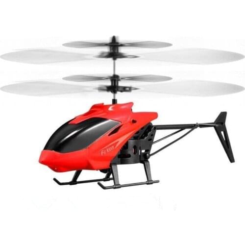 TRemote Control Airplane Toy Induction Suspension Two-Way Helicopter Fall Resistant With Light Rechargeable Flying Toy Boy Gif