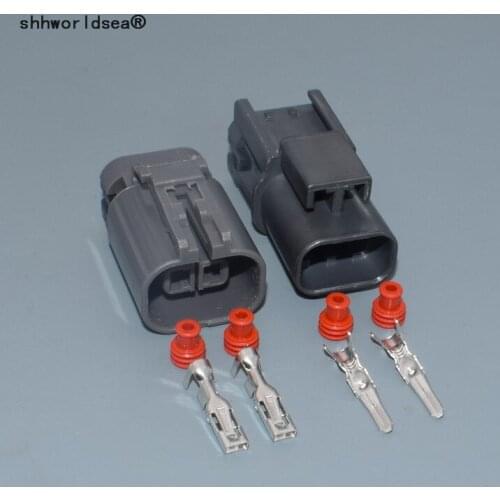 Worldgolden 2.8mm Fan Socket For Car Automotive Connector 2 Pin Auto Plug With Terminals And Seals 7122-1824-40 7223-1824-40