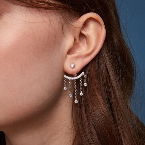 HIBRIDE Geometric Round Shape Mirco Pave AAA Cubic Zircon Women Engagement Drop Earrings Party Accessories aretes de mujer E-800