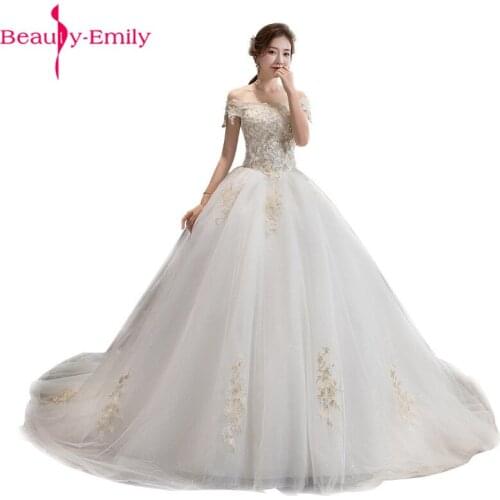 Sexy Boat Neck Off the Shoulder Lace Women Wedding Dress 2021 Charming Appliques Beading Lace Up Back Wedding Gown for Bride