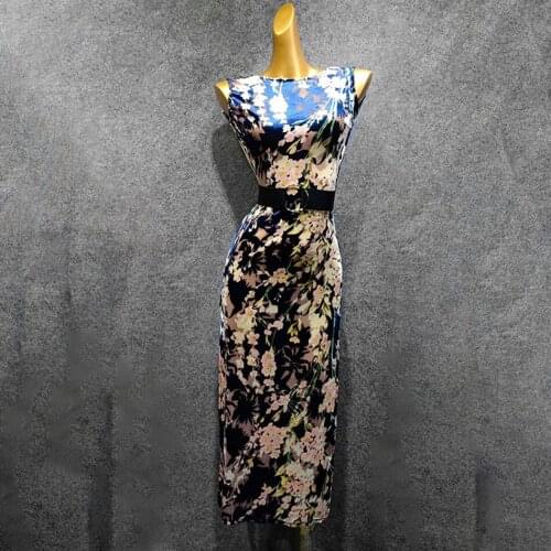 2020 New Sleeveless Bare Back floral Design Latin Dance Dress Dancing Performance Women Dress Ballroom Samba Tango