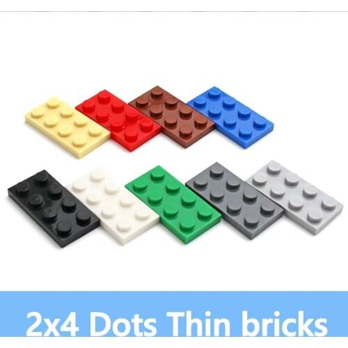 88PCS DIY Building Blocks Thin Figure Bricks 2x4 Dots Educational Creative Size Compatible With 3020 Plastic Toys for Children