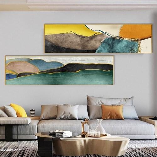 Modern Minimalist Large Size Golden Abstract Porch Decor Poster Canvas Painting Living Room Poster Home Decor Wall Art Picture