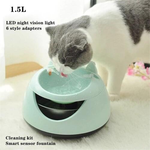Automatic Luminous Pets Water Fountain For Cats Fountain Dogs US Plug Electric Dog Water Dispenser Rabit Drinking Bowls For Cat